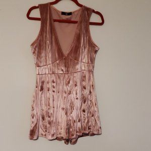 MissGuided Rose Pink Velvet Romper